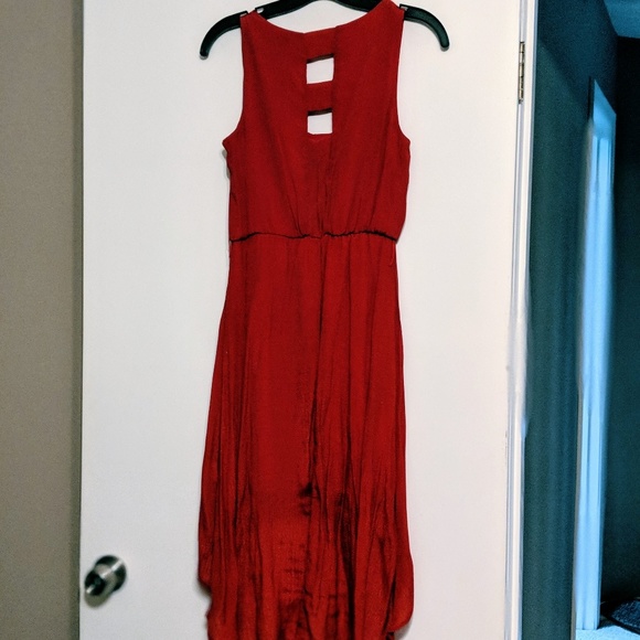Red High-Low Dress - Picture 3 of 4